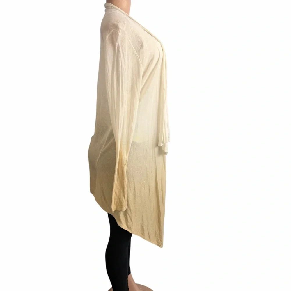 Michael Michael Kors Elegant Cream and Caramel Ombré Asymmetrical Cardigan